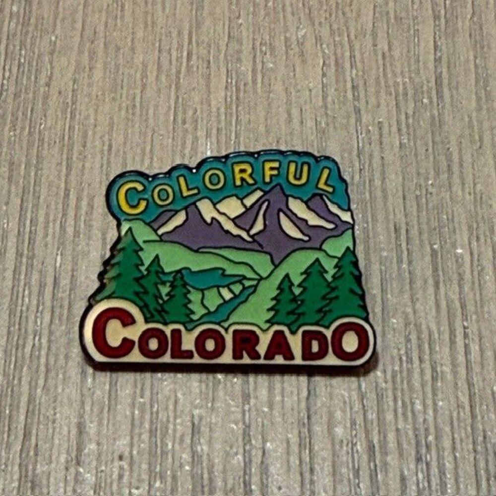 Colorful Colorado Mountains Souvenir Enamel Lapel Pin